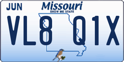 MO license plate VL8Q1X