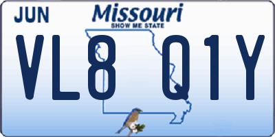 MO license plate VL8Q1Y