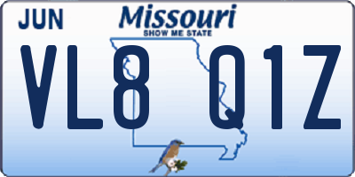 MO license plate VL8Q1Z