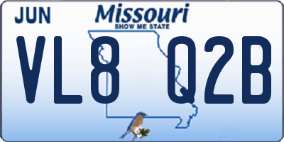 MO license plate VL8Q2B