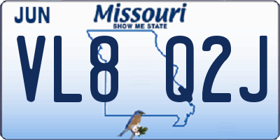 MO license plate VL8Q2J