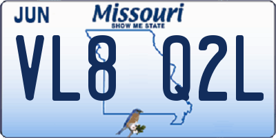 MO license plate VL8Q2L