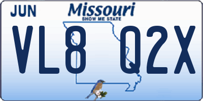 MO license plate VL8Q2X