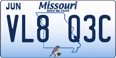 MO license plate VL8Q3C