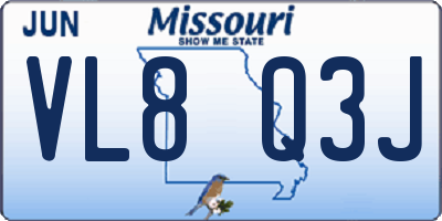 MO license plate VL8Q3J