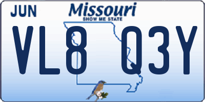 MO license plate VL8Q3Y