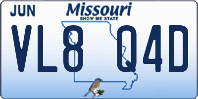 MO license plate VL8Q4D