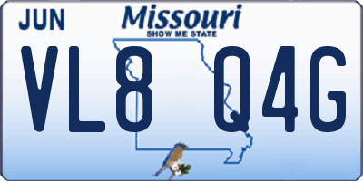 MO license plate VL8Q4G