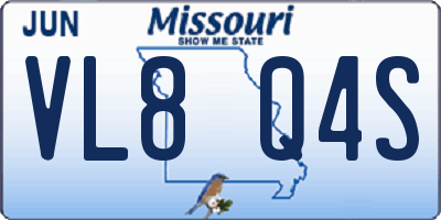 MO license plate VL8Q4S