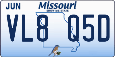 MO license plate VL8Q5D
