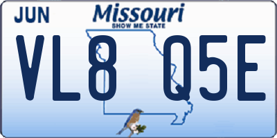 MO license plate VL8Q5E