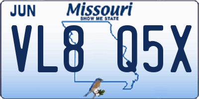 MO license plate VL8Q5X
