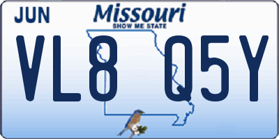 MO license plate VL8Q5Y