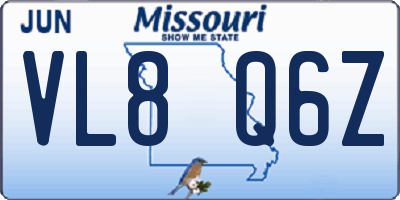 MO license plate VL8Q6Z