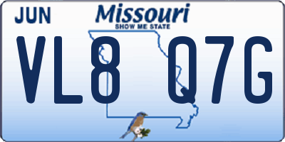 MO license plate VL8Q7G