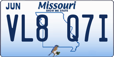 MO license plate VL8Q7I