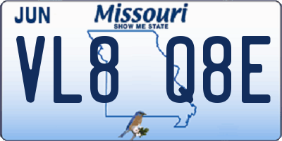 MO license plate VL8Q8E
