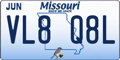 MO license plate VL8Q8L