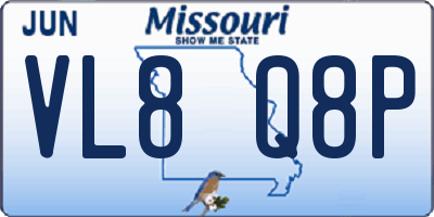 MO license plate VL8Q8P