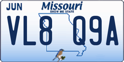 MO license plate VL8Q9A