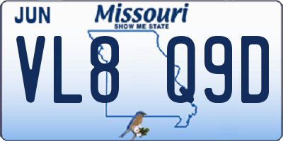 MO license plate VL8Q9D
