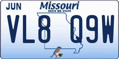MO license plate VL8Q9W