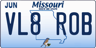 MO license plate VL8R0B