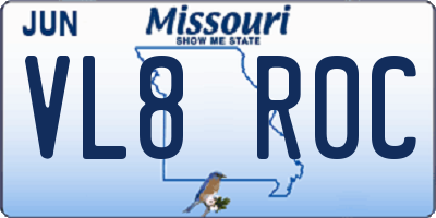 MO license plate VL8R0C
