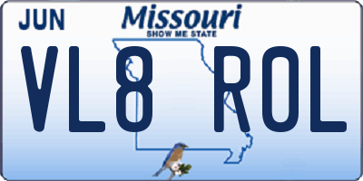 MO license plate VL8R0L