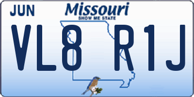 MO license plate VL8R1J