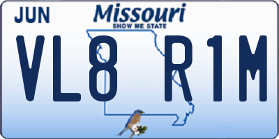 MO license plate VL8R1M