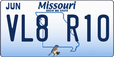 MO license plate VL8R1O