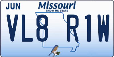 MO license plate VL8R1W