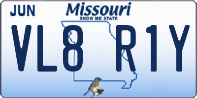 MO license plate VL8R1Y