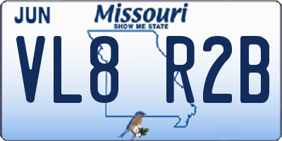 MO license plate VL8R2B