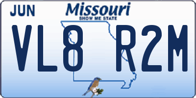 MO license plate VL8R2M