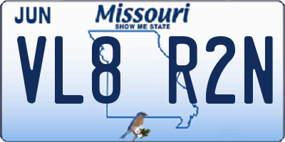 MO license plate VL8R2N