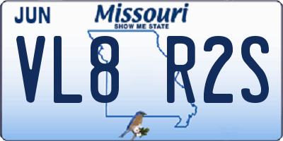 MO license plate VL8R2S