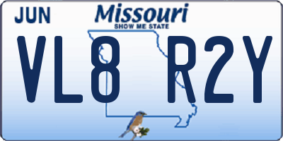 MO license plate VL8R2Y