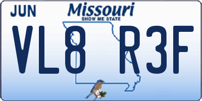 MO license plate VL8R3F