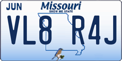 MO license plate VL8R4J
