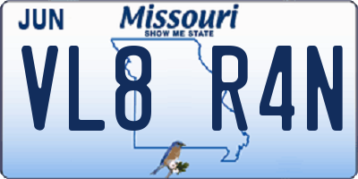 MO license plate VL8R4N