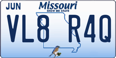 MO license plate VL8R4Q