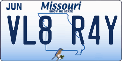 MO license plate VL8R4Y