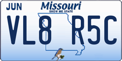 MO license plate VL8R5C