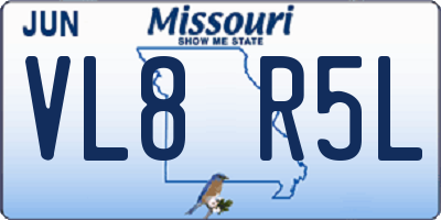 MO license plate VL8R5L