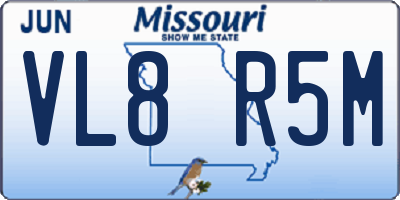 MO license plate VL8R5M