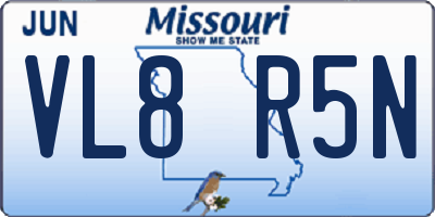 MO license plate VL8R5N