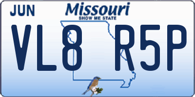 MO license plate VL8R5P