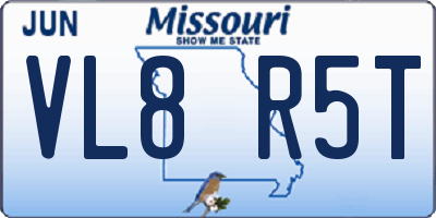 MO license plate VL8R5T